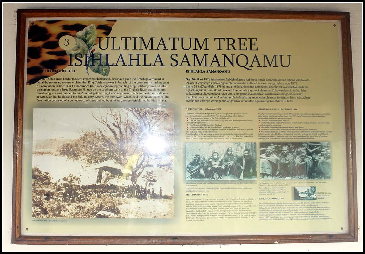 Description of the Ultimatum handed down by the British to the Zulu's 18 December 1878